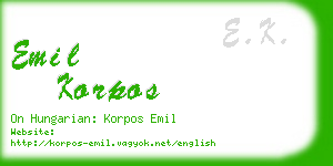 emil korpos business card